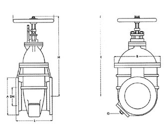 IMPA手冊 編號757231平面法蘭鑄鐵閘門閥(圖1) IMPA手冊 編號757231平面法蘭鑄鐵閘門閥(圖1)