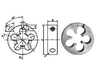 IMPA手冊(cè) 編號(hào)632012可調(diào)式圓柱/圓錐管螺紋圓板牙(圖1)