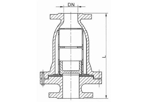 HC41X梭式止回閥外形結構圖 HC41X梭式止回閥(圖1)