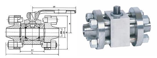 Q61N高壓對焊球閥外形結構圖 Q61N高壓對焊球閥(圖1)