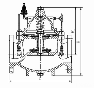 500X泄壓閥外形結(jié)構(gòu)圖 500X泄壓閥(圖1)