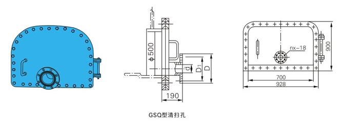 GSQ儲罐清掃孔外形結構圖 GSQ儲罐清掃孔(圖1)