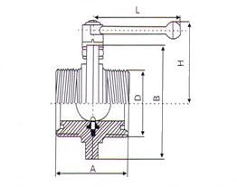 D21X衛(wèi)生級外螺紋蝶閥外形結(jié)構(gòu)圖 D21X衛(wèi)生級外螺紋蝶閥(圖1)