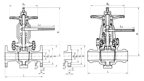 X47H提升式旋塞閥外形結構圖 X47H提升式旋塞閥(圖1)