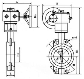 XD371X消防專用信號蝶閥外形結構圖 XD371X消防專用信號蝶閥(圖1)