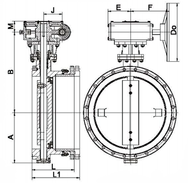 SD341X/SD343H管網伸縮蝶閥外形結構圖 SD341X,SD343H管網伸縮蝶閥(圖1)