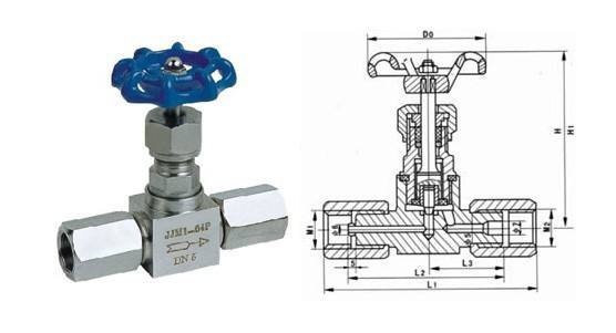 JJM1壓力表針型截止閥外形結(jié)構(gòu)圖 JJM8,JJM1壓力表針型截止閥(圖2)