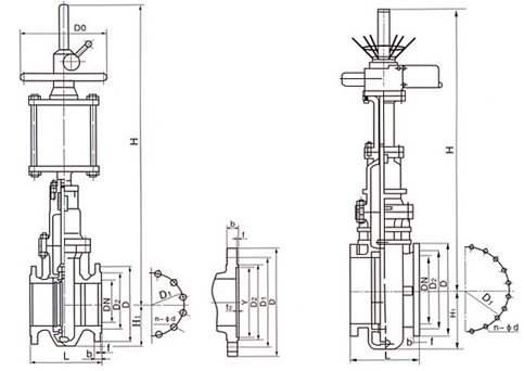 Z943WF電動平板閘閥結構圖 Z943WF電動平板閘閥(圖1)