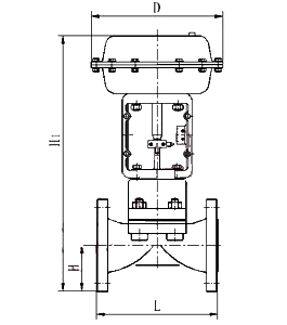 ZJHT氣動薄膜隔膜調(diào)節(jié)閥外形結(jié)構(gòu)圖 ZJHT氣動薄膜隔膜調(diào)節(jié)閥(圖1)