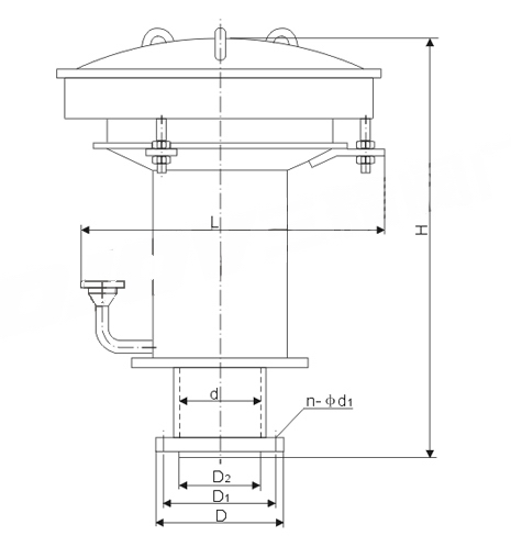 GYA石油儲罐液壓安全閥外形結構圖 GYA石油儲罐液壓安全閥(圖1)