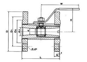 Q41F廣式法蘭球閥外形結構圖 Q41F廣式法蘭球閥(圖1)