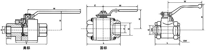 (內(nèi)螺紋)高壓硬密封球閥結(jié)構(gòu)圖 Q41Y高壓硬密封球閥(圖3)