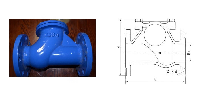 HQ41X球形污水止回閥外形結構圖 HQ41X球形污水止回閥(圖2)
