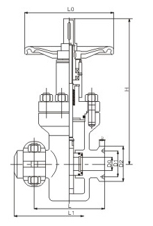 Z83Y高壓平板閘閥外形結構圖 Z43Y,Z63Y,Z83Y高壓平板閘閥(圖3)