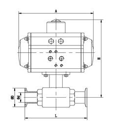 Q681F衛(wèi)生級(jí)氣動(dòng)球閥結(jié)構(gòu)圖 Q681F衛(wèi)生級(jí)氣動(dòng)球閥(圖1)