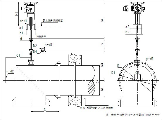 PZI配水閘閥外形結構圖 PZI配水閘閥(圖1)