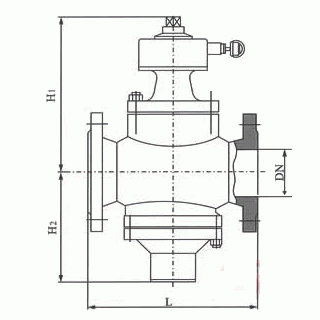 ZL47F自力式流量控制閥外形結構圖 ZL47F自力式流量控制閥(圖1)