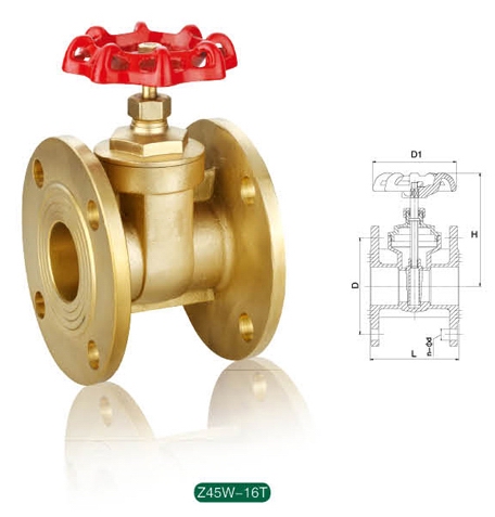Z45W-16T黃銅閘閥外形結構圖 Z15W,Z45W黃銅閘閥(圖3)