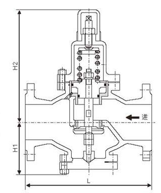 Y42X水用減壓閥外形結構圖 Y42X水用減壓閥(圖1)