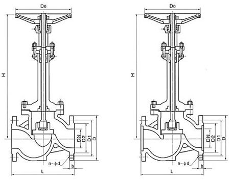 DJ41Y低溫截止閥外形結構圖 DJ41Y低溫截止閥(圖1)