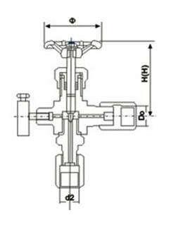 J29H、J29W壓力表針型閥外形結構圖 J29H,J29W壓力表針型閥(圖1)