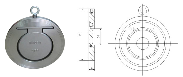 H74H、H74W、H74X對夾超薄型止回閥外形結(jié)構(gòu)圖 H74H,H74W,H74X對夾超薄型止回閥(圖1)