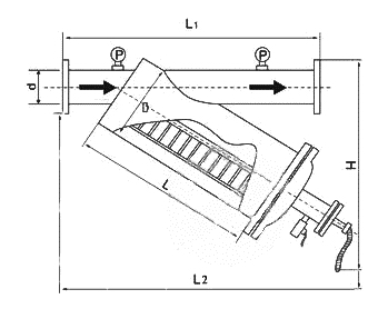 SYSGY型刷式過濾器外形結構圖 SYSG-Y型刷式過濾器(圖1)