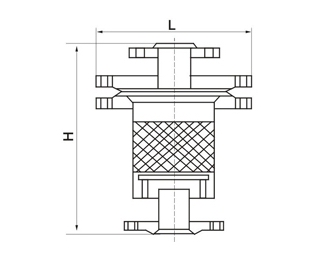 ZHQ-1不銹鋼礫石阻火器外形結(jié)構(gòu)圖 ZHQ-1不銹鋼礫石阻火器(圖1)