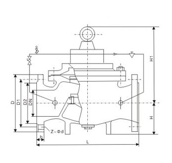 300X緩閉止回閥外形結構圖 300X緩閉止回閥(圖1)