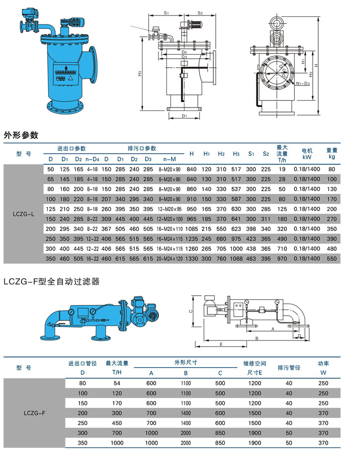 LCZG全自動過濾器外形結(jié)構(gòu)圖 LCZG全自動過濾器(圖1)