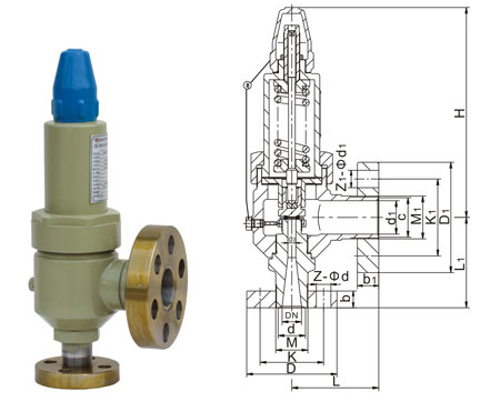 A41Y高壓安全閥外形結構圖 A41Y高壓安全閥(圖1)