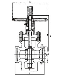 Z23Y、Z23X泥漿閘閥外形結構圖 Z23Y,Z23X泥漿閘閥(圖1)