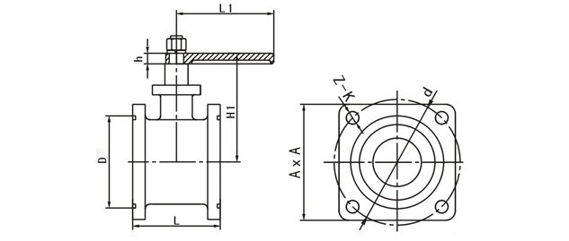 Q41F-ZL法蘭鋁合金球閥外形結構圖 Q41F-ZL法蘭鋁合金球閥(圖2)