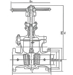 BZ41H保溫閘閥外形結構圖 BZ41H保溫閘閥(圖1)