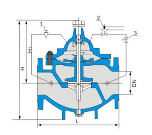 800X壓差旁通平衡閥外形結構圖 800X壓差旁通平衡閥(圖1)
