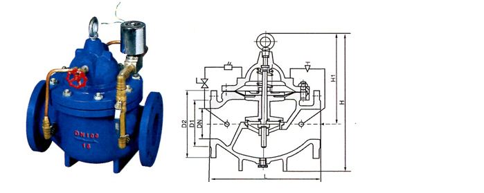 700X消防水泵控制閥外形結構圖 700X消防水泵控制閥(圖1)