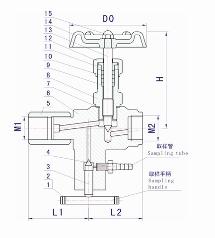 CJ123H多功能壓力表針型閥外形結構圖 CJ123H多功能壓力表針型閥(圖1)