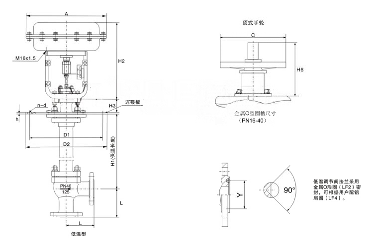 ZJHJ氣動薄膜角式調(diào)節(jié)閥外形結(jié)構(gòu)圖 ZJHJ氣動薄膜角式調(diào)節(jié)閥(圖2)