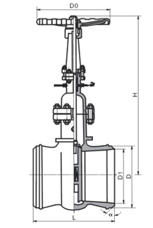NK64H焊接式真空隔離閘閥外形結構圖 NK44H,NK64H真空隔離閘閥(圖2)
