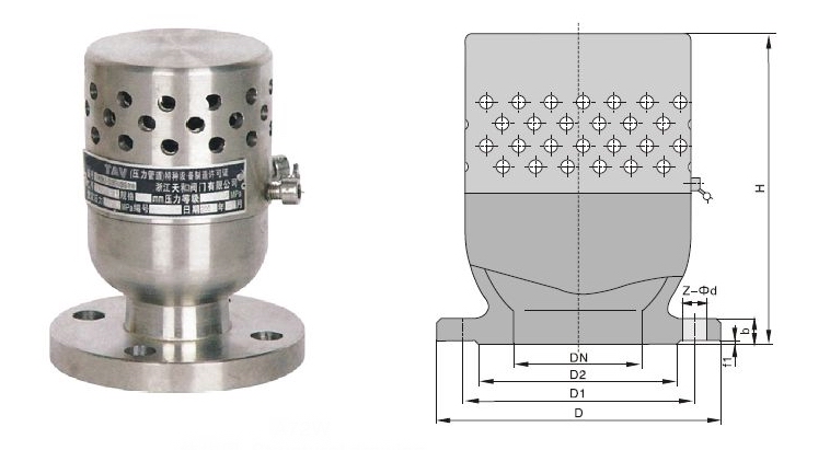 TFA72W負(fù)壓安全閥外形結(jié)構(gòu)圖 TFA72W負(fù)壓安全閥(圖1)