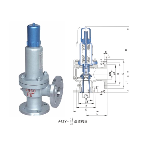 A42H、A42Y空氣安全閥外形結(jié)構(gòu)圖 A42H,A42Y空氣安全閥(圖1)