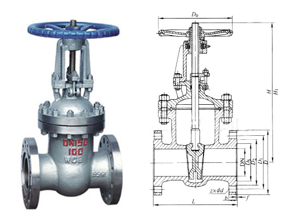 Z41H高壓閘閥外形結構圖 Z41H高壓閘閥(圖1)