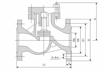 H41H、H41W彈簧升降式止回閥外形結構圖 H41H,H41W彈簧升降式止回閥(圖1)