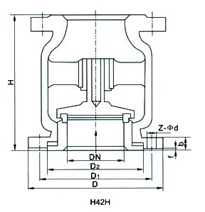 H42H,H42W不銹鋼立式止回閥(圖1) H42H,H42W不銹鋼立式止回閥(圖1)
