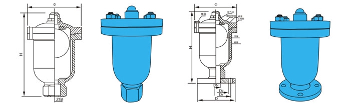QB1單口自動排氣閥外形結構圖 QB1單口自動排氣閥(圖1)