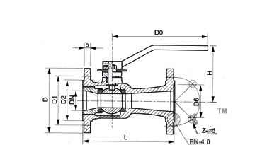 Q41PPL一體式球閥外形結構圖 Q41PPL一體式球閥(圖1)