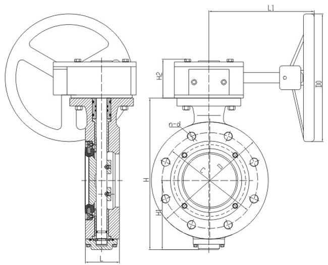 船用日標短系列法蘭蝶閥JIS F7480(圖1) 船用日標短系列法蘭蝶閥