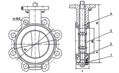 船用日標凸耳式渦輪蝶閥 JIS F7480(圖1) 船用日標凸耳式渦輪蝶閥 JIS F7480(圖1)