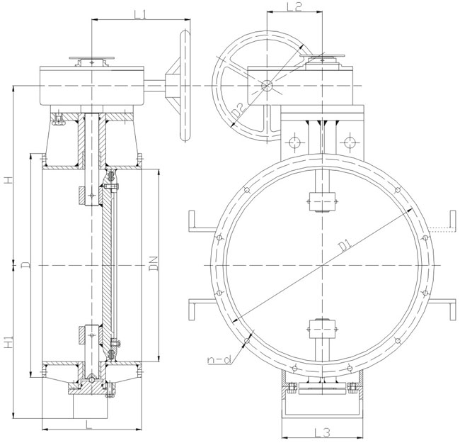 CB-1258 Worm Gear Ventilation Butterfly Valve(圖1) CB-1258 Worm gear ventilation butterfly valve (Figure 1)