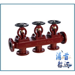 船用法蘭鑄鐵單排三聯截止閥箱GB1855